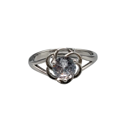 Flower Diamond Sliver Ring